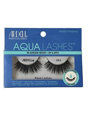 Ardell Aqua Lashes 343 Black Water Activated No Glue Needed Strip Lashes NIB